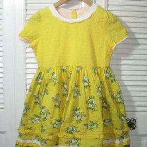 Matilda Jane Yellow Swiss Dot Floral Dress 12